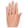 thumbnail image 2 of JeenMata Anillo Nupcial de 1,75 Uds con Ópalo de Fuego Azul Genuino Redondo y Moissanita Engastado en Oro Blanco de 18 K sobre Plata, 2 of 10