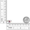 thumbnail image 3 of 10K Yellow Gold and 925 Silver Sky Blue Aquamarine and Pink Tourmaline and White Lab Grown Diamond Accent Engagement Ring for Women (1.05 Cttw, Gemstone March Birthstone, Round 5MM, Size 7), 3 of 4