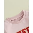 thumbnail image 5 of Toddler Girls Valentine's Day Sweatshirts 6M 12M 18M 24M 3Y 4Y Long Sleeve O-neck Letter Heart Embroidery Pullover Tops, 5 of 9