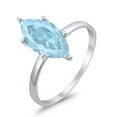thumbnail image 4 of Solitaire Marquise Ring Aquamarine CZ 925 Sterling Silver Size 4, 4 of 7