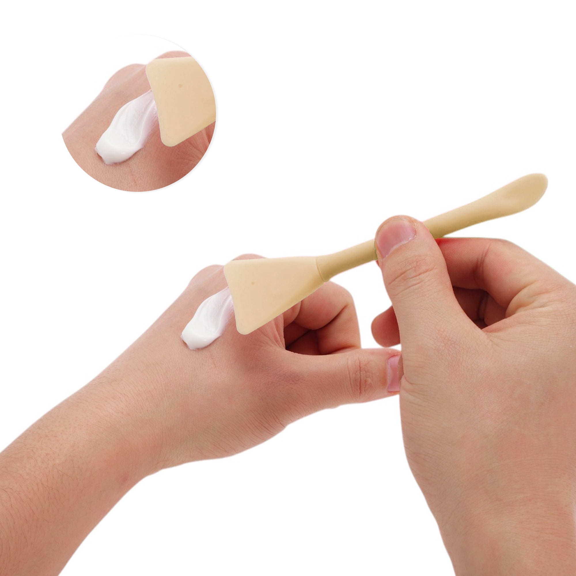 Unique Bargains Multifunctional Facial Mask Brush Set with 2 Pcs Flesh