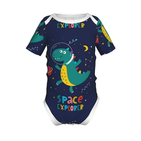 

Coaee Dinosau Space Explorer for Soft Baby Short-Sleeve Bodysuit Baby Climbing Clothes Baby Girls Boys Bodysuit Romper-12 Months