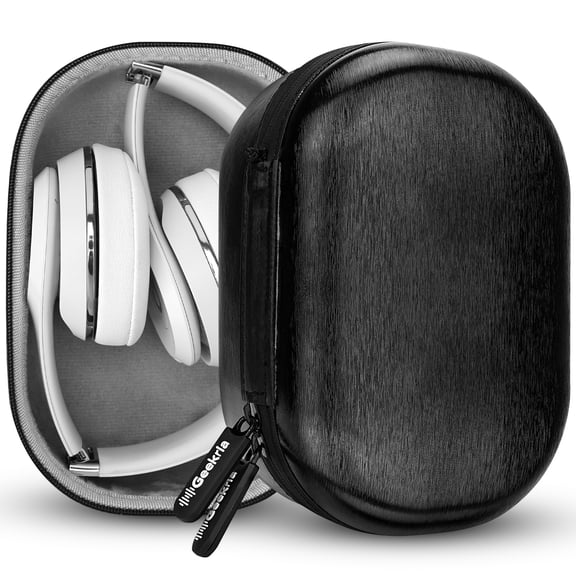 Geekria PRO Rugged Headphones Case Compatible with Beats Solo Pro/4/3/2, Hard Shell, Durable, Multi-Layer Protection Travel Carrying Bag (Black)