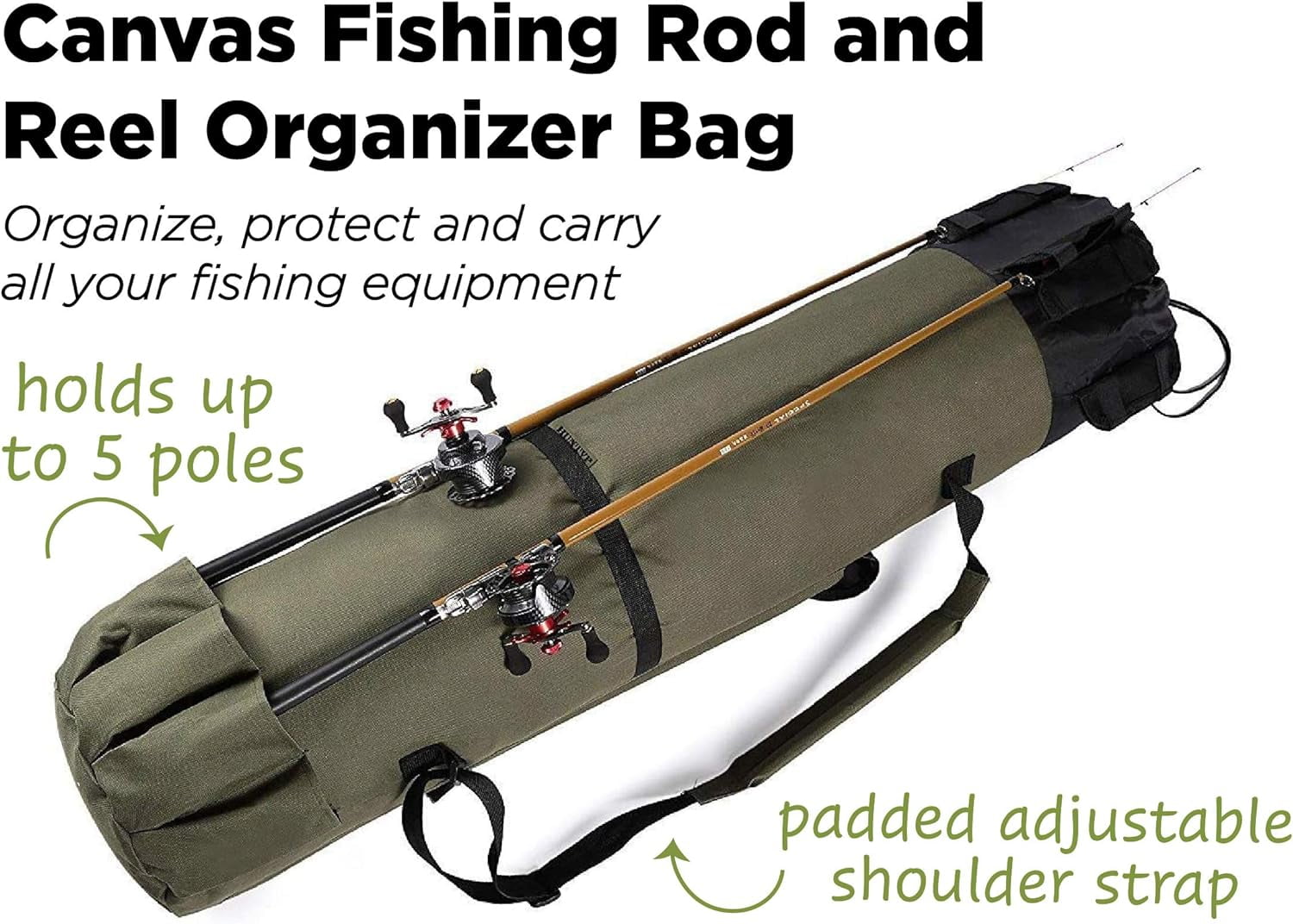 Buy Guide Gear 7 ft 6 Fishing Rod and Reel Case Storage Organizer Travel  Carry Bag, Holds Five Poles Online at desertcartINDIA