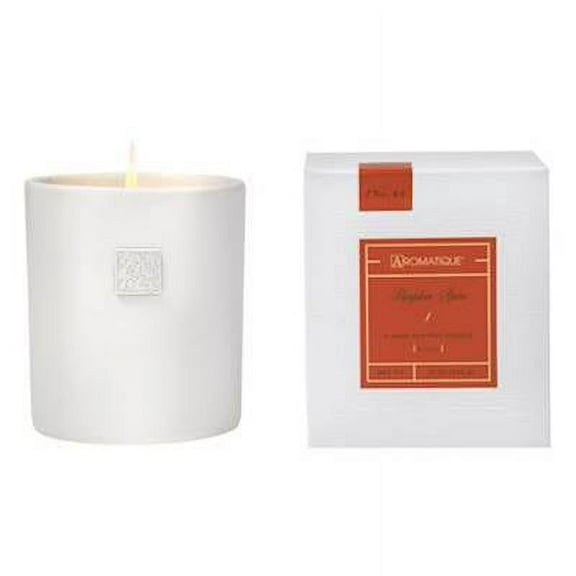 PUMPKIN SPICE Aromatique Boxed 9 oz White Ceramic Scented Jar Candle