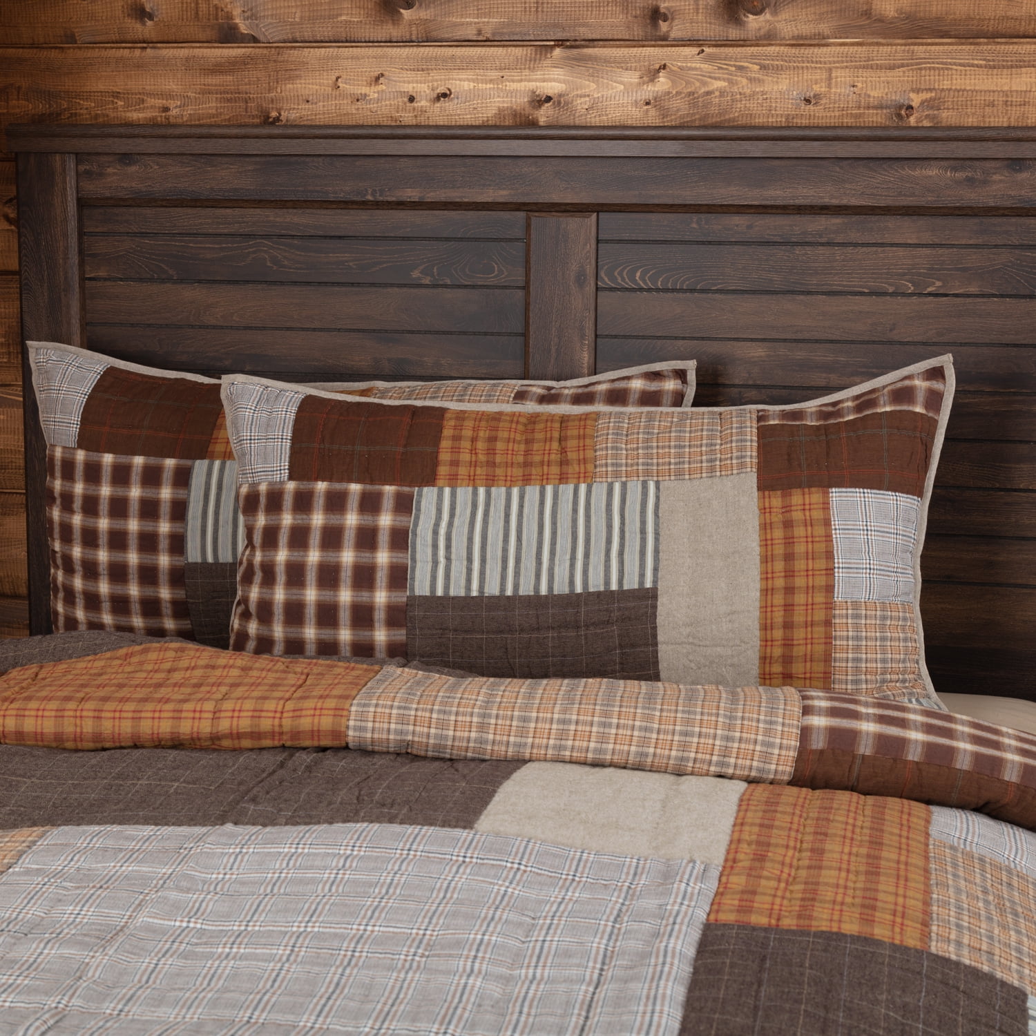 Greige Grey Rustic Bedding Sheridan Rustic Brown Cotton Hand Quilted