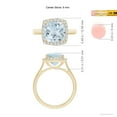 thumbnail image 4 of ANGARA Natural Classic Cushion 2.7 ct Aquamarine Halo Engagement Ring in 14K Yellow Gold for Women (Size-9mm) | March Birthstone, Anniversary, Jewelry Gift for Women | Natural Aquamarine Ring, 4 of 8