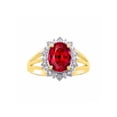 thumbnail image 5 of RYLOS Jewelry For Women 14K Yellow Gold Princess Diana Inspired Ring & Pendant Necklace W/ 18" Chain Gemstone & Diamonds 9X7MM  Ruby  July Birthstone Womens Jewelry Matching  Gold Jewelry For Women, 5 of 9