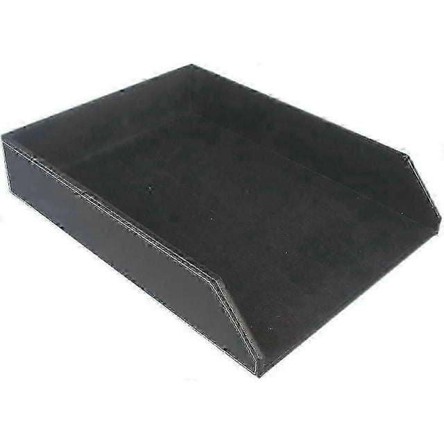 A4 Leather Desk Files Mail Tray Black
