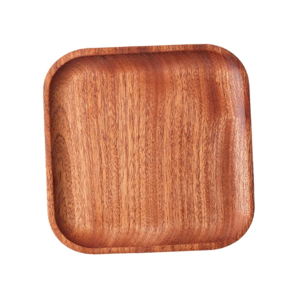 Bandeja organizadora de madera para servir, bandeja de desayuno de madera, ensaladera de madera para ensaladas 15cm x 15cm x 15cm