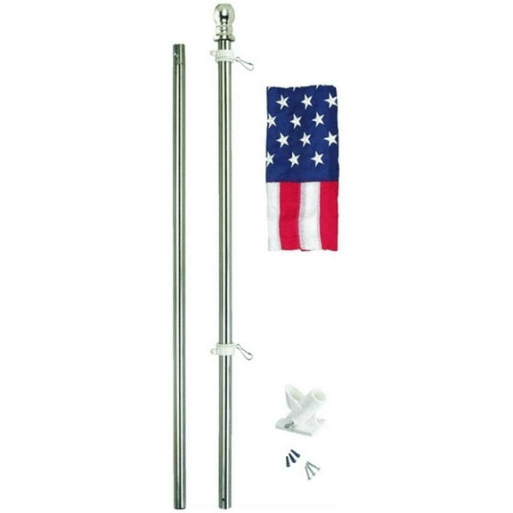 Valley Forge Flag All-American Series 3 x 5 Foot Nylon US American Flag Kit with 6-Foot Powder-Coated Steel Pole and Bracket - SSTINT-AM6