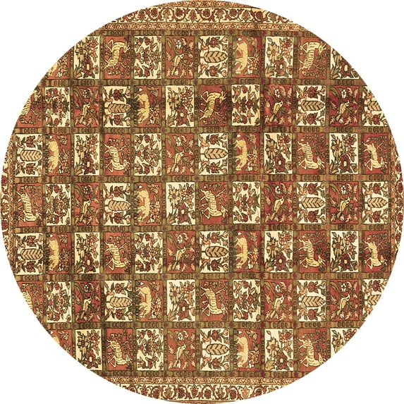 Ahgly Company Indoor Round Persian Brown Traditional Area Rugs, 5' Round
