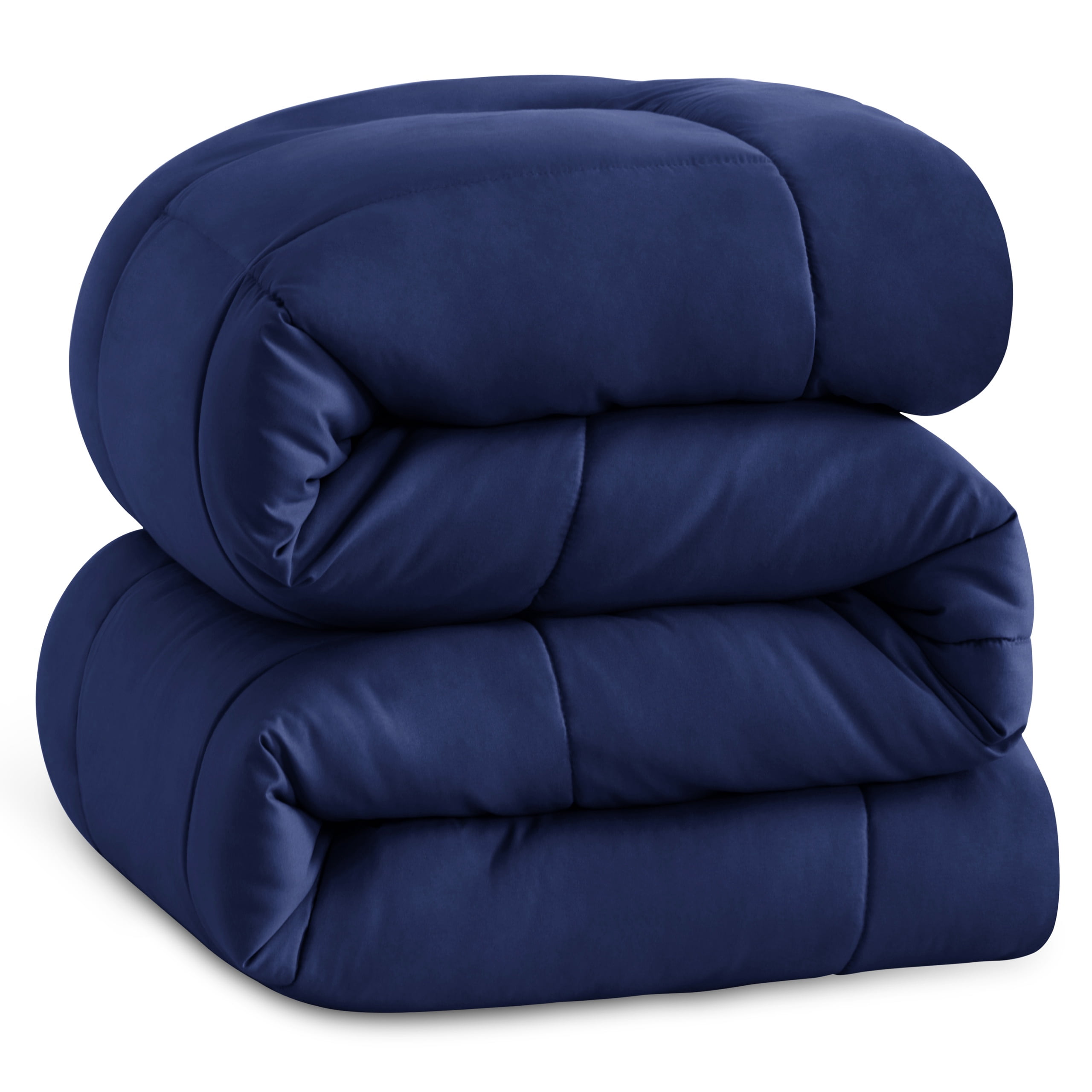 Ntbay King Size Down Alternative Comforter Duvet Insert, All Season Reversible Quilted Bedding with Corner Tabs, Breathable, 104x90 inches, Navy Blue