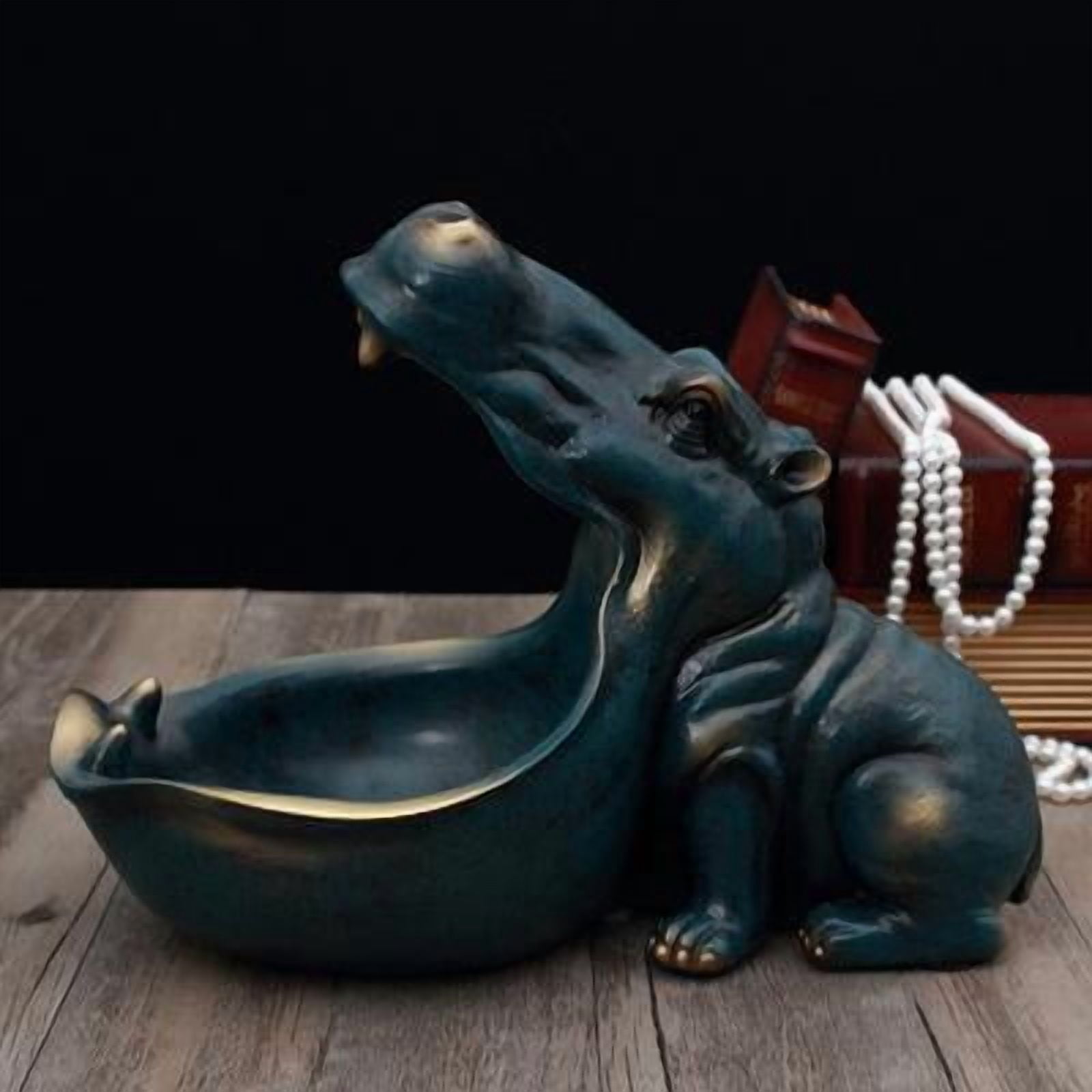 Pekkaxy Hippo Key Holder Box, 8.19x6.24x4.29 in, Cute Animal Design for Key Storage, Organizes Keys in Entryway, Office, or Car