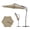 Beige, variant on 10FT Beige White Stripe Offset Cantilever Hanging Patio Umbrella, Infinite Tilt UV Water Fade Resistant Canopy with Cross Base for Yard Garden Deck Outdoor Shade