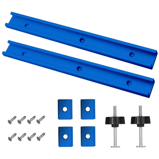 2T-Guide Rail Clamp Rails Made of Aluminium Alloy,400 mm T-Slot Track MitreRail Set,Groove SlidRail with M8/M6 Slider