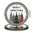 thumbnail image 3 of PuSpu Christmas Parties Disposable Tableware Black White Checkered Christmas Tree Theme 7-inchs 9-inchs Paper Plates Paper Cups Tissue Set Of Party-Themed Paper Plates Set, 3 of 6