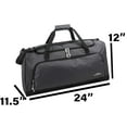 thumbnail image 6 of 24 Inch 55 Liter Weekender Overnight Duffel Shoulder Bag for Men, Women, Teens, Gym, Travel, Sports and Recreation in Charcoal Gray, 6 of 8