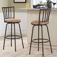 thumbnail image 2 of VECELO Adjustable-Height Bar Stool, Swivel Counter Stools for Kitchen, Living Room, Pub, and Bistro, Brown, Set of 2, 2 of 10