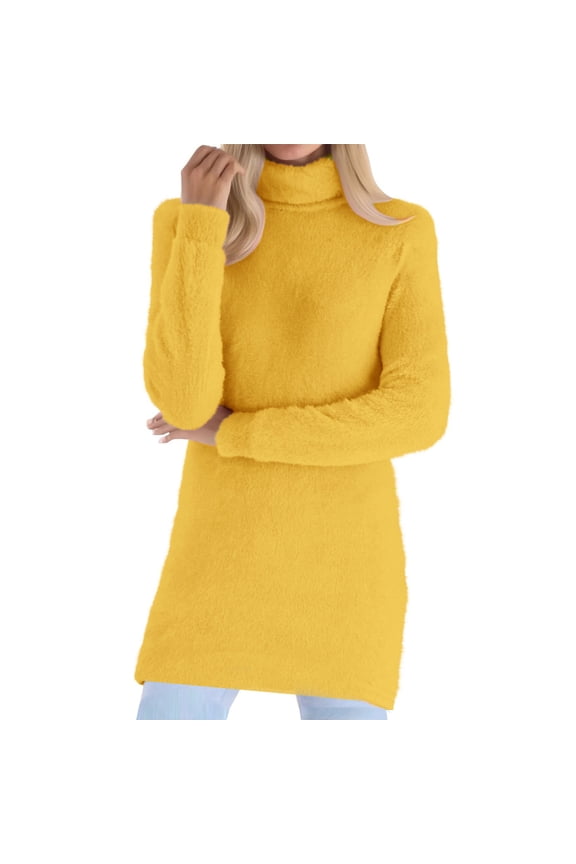Womens Turtleneck Long Sweaters Oversized Sleeve Pullover Tops Casual Fashion Jumper Winter Warm Cozy Clothes