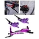 thumbnail image 3 of Juego de frenos de disco hidráulicos para bicicleta de montaña y carretera, freno de disco hidráulico delantero para bicicleta Púrpura, 3 of 9