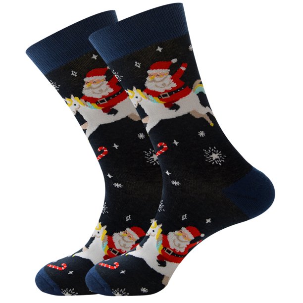 Gibobby Calcetines navideños para mujer, calcetines estampados, regalos, calcetines largos de algodón divertidos para mujer, novedad, calcetines bonitos divertidos (Multicolor, Unitalla)