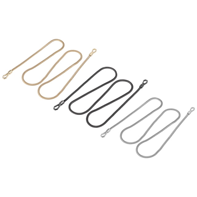 Hierro Plano Cadena Correas, 47 3uds Monedero Reemplazo Accesorios con Hebillas para Hombro Bolsos Cruzado Cuerpo DIY (Oro Tono+Plateado Tono+Oscuro Gris)
