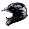 thumbnail image 5 of 1Storm Adult Motocross Helmet Off Road MX BMX ATV Dirt Bike Mechanic HGXP14B + Motorcycle Bluetooth Headset: Skull Red, 5 of 9