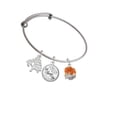 thumbnail image 2 of Delight Jewelry Hot Orange Hibiscus Flowers Spinner Silvertone Let Things Go Tree Charm Bangle Bracelet, 2 of 4