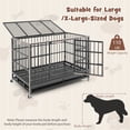 thumbnail image 3 of Gymax 48'' Foldable Heavy-Duty Metal Dog Cage W/ Lockable Rolling Casters Black, 3 of 10