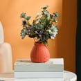 thumbnail image 2 of Hyknon Unbreakable Floral Vase, Ceramic Look Plastic Vase for Home Decor, Rustic Large Vases for Centerpieces, Simple Modern Vase for Home Office Decor for Living Room, Table (Orange), 2 of 5