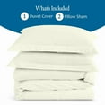 thumbnail image 4 of 800 TC 100% Egyptian Cotton Premium Duvet set Zipper Closur Ultra Soft Durable and Fade Resistant Color Ivory Stripe size Twin/Twin Xl, 4 of 5