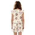 thumbnail image 2 of ZIATUBLES Axolotl Music Print Girls Summer Romper Ruffle Cap Sleeves One-Piece Short Jumpsuit Soft Comfort Kids Casual Playsuit with Pockets for 5-6 Y, 2 of 6
