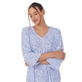 thumbnail image 2 of Aria Women's Sweater Knit 3/4 Sleeve V-Neck Lounger Nightgown with Pockets, Sizes XS to 5X, 2 of 5