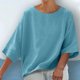 thumbnail image 2 of Vestidos Casuales Para Mujer, Blusas De Mujer De Moda Blusas casuales lisas para mujer, blusa de verano de moda con cuello redondo y mangas 3/4, 2 of 6