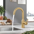 thumbnail image 5 of Bathroom Sink Faucet 1 Hole Brushed Gold Single Handle Kitchen Faucet, 5 of 6