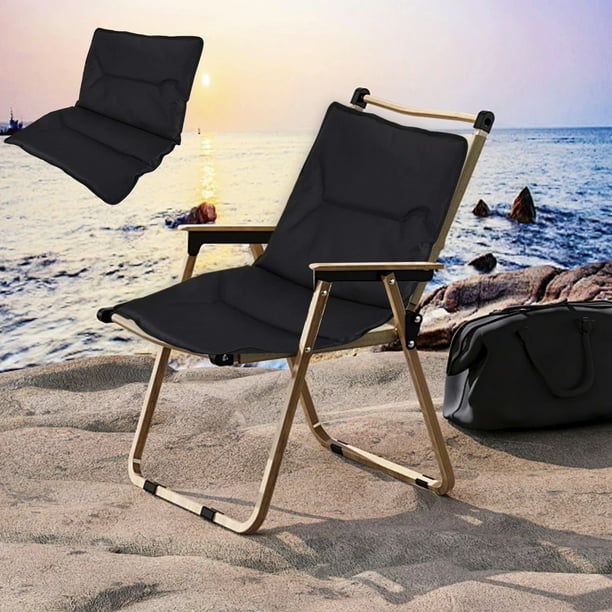 Cojín para silla | Almohadilla para sillas plegables y muebles de exterior | Cojín portátil para camping con cordón de sujeción | Poliéster resistente al agua | Fácil de limpiar y guardar
