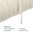 thumbnail image 3 of Uxcell Cotton Rope Twine String Twisted Braided Cord, Beige 100m/109 Yard for Wall Hanging, Macrame Knotting, 3 of 5