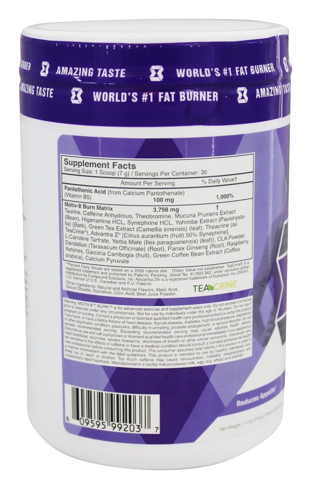 Motiv8 Performance Burn Fat Burning Pre Workout Sugar Free Cherry Lemonade 7 41 Oz Walmart Com