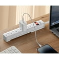 thumbnail image 6 of Hyper Tough Surge Protector Power Strip, 6 Outlets, 2.5 ft Extension Cord, Grounded, White, 2-Pack, 6 of 6