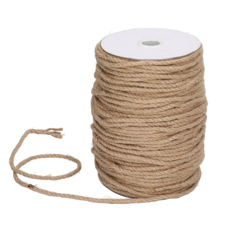 4mm Three Strand Safety Protection Hemp Rope 100m Long Natural Yellow Hemp Rope for Jewelry Manufacturing DIY Process Wall Hanging Art Family Party