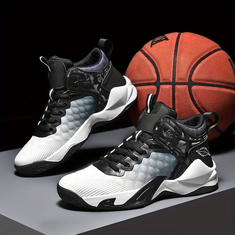 Mid Top Mens Fabric Lace-up Basketball Sneakers - Shock  display picture 3