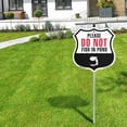 thumbnail image 5 of Please Do Not Fish In Pond (5 Pack) 12 inch X 12 inch Shield Shaped Commercial Grade Plastic Signs with Aluminum Mounting Stakes Weather Resistant Made in the USA, 5 of 8