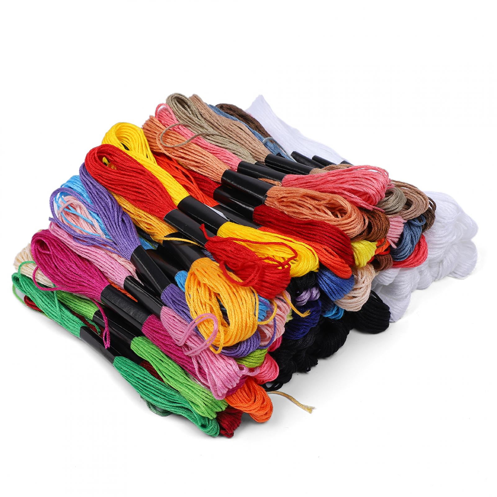 100 Colors Cross Stitch Crafts Floss Threads Kit Rainbow Color Cotton Embroidery  String Bracelet Yarn Set 