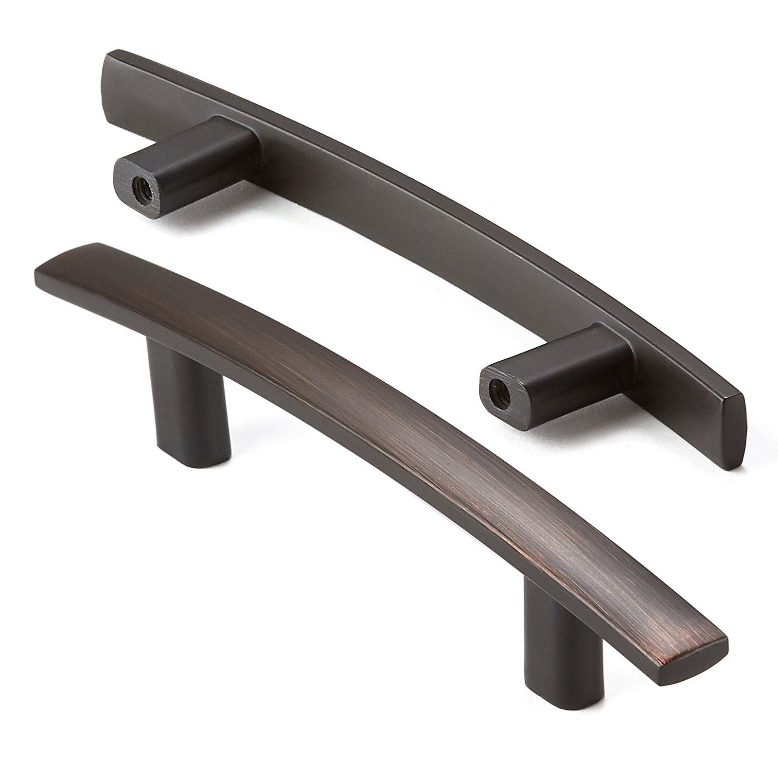 Cauldham Solid Kitchen Cabinet Arch Pulls Handles 3 Hole Centers