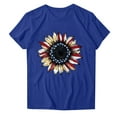 thumbnail image 2 of Odbmxy Patriotic Womens T Shirts Short Sleeve 4th of July Women Shirts Floral Casual Summer Loose Blue Holiday Tops, 2 of 3