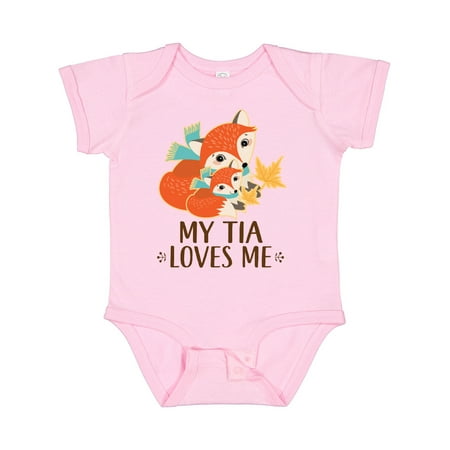 

Inktastic My Tia Loves Me Fox Niece Nephew Gift Baby Boy or Baby Girl Bodysuit