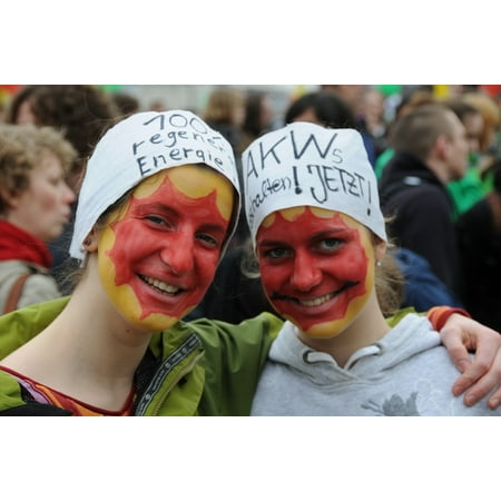 Nuclear Ruby - Canvas Print Opponents of Nuclear Power Protest Demonstration Stretched Canvas 10 x 14