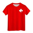 thumbnail image 2 of Boys T Shirts Canada Day Short Sleeve Casual Tee for Kids Boys and Girls Summer Crewneck Loose Basic T Shirt Toddler T Shirts Red 4 Years-5 Years, 2 of 3