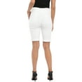 thumbnail image 6 of HDE Pull On Bermuda Shorts For Women Mid Rise 10" Inseam Shorts with Pockets White - XL, 6 of 6